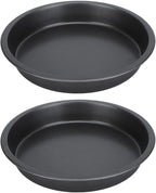 2Pcs Pizza Pan, 6in/9in/10in/12in Deep Dish Round Pizza Pan for Oven, Non Stick Thickened Carbon Steel Baking Pan for Home Kitchen, Dishwasher Safe(9in)