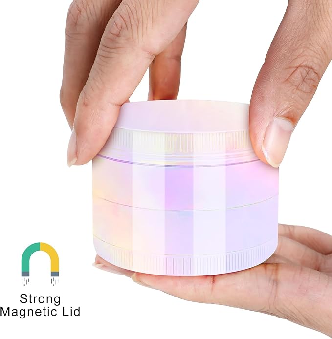 2.5 Inch Large Spice Grinder for Kitchen, White Rainbow