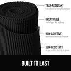 GORILLA GRIP powerGRIP Drawer Shelf and Cabinet Liner, Thick Strong Hold, Non-Adhesive Liners Protect Kitchen Cabinets and Cupboard, Bathroom Drawers, Easy Install, Breathable Mat, 17.5" x30', Black