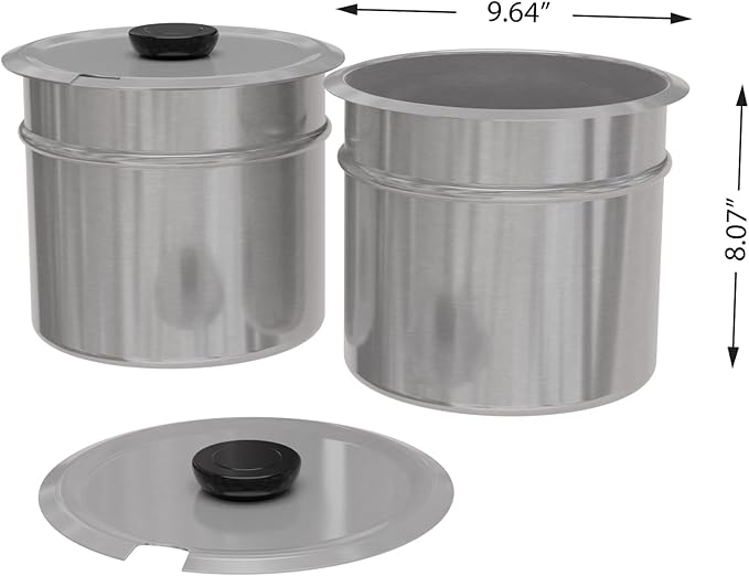 KoolMore Commercial Bain Marie Countertop Food Warmer, Soup Station, and Buffet Table Server with Two Serving Pots, Stainless-Steel Steamer with Auto Shut Off (CFW-4), Silver