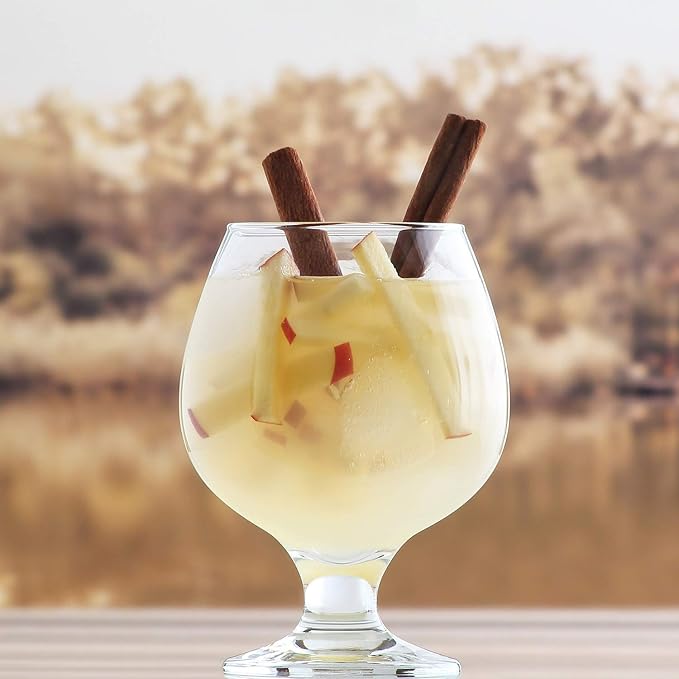 LAV Brandy Snifters Glass Set | Dishwasher Safe, Short Stem Balloon Glasses, Glass Goblets for Spirits, Bourbon Whiskey, Cognac, Scotch, Beer Tasting Glasses | 13.25 oz | Set of 6