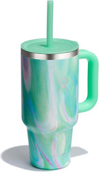 Hydro Flask 32 Oz Travel Tumbler with Handle, Lid and Straw - Insulated Stainless Steel in Jelly Green