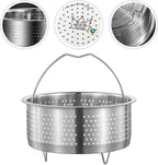 UPKOCH Mesh Strainer Steamer Basket Stainless Steel Vegetable Steamer Basket Steam Cooking Insert for Dumpling Steaming Basket with Handle for Veggie Fish Seafood Cooking, 20cm