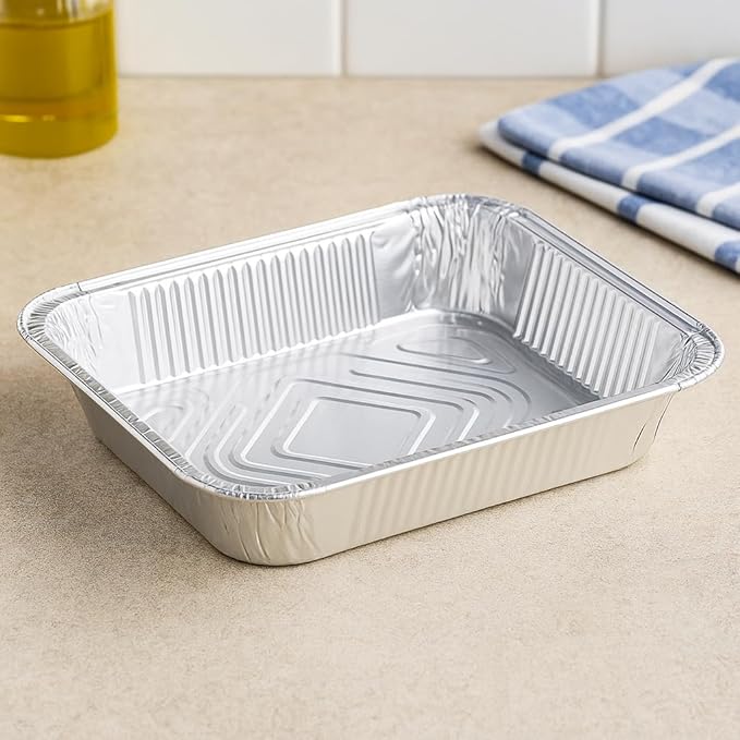 Ruthy's Outlet Disposable Aluminum Foil Pans, Half Size Steam Table Deep, 30 Pack, Silver, 2.5 Inches Deep (50 Pack)