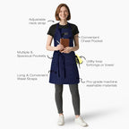 Unisex Apron with Pockets for Cooking, Salon & Art - 100% Cotton Adult Kitchen, Chef, Stylist Apron