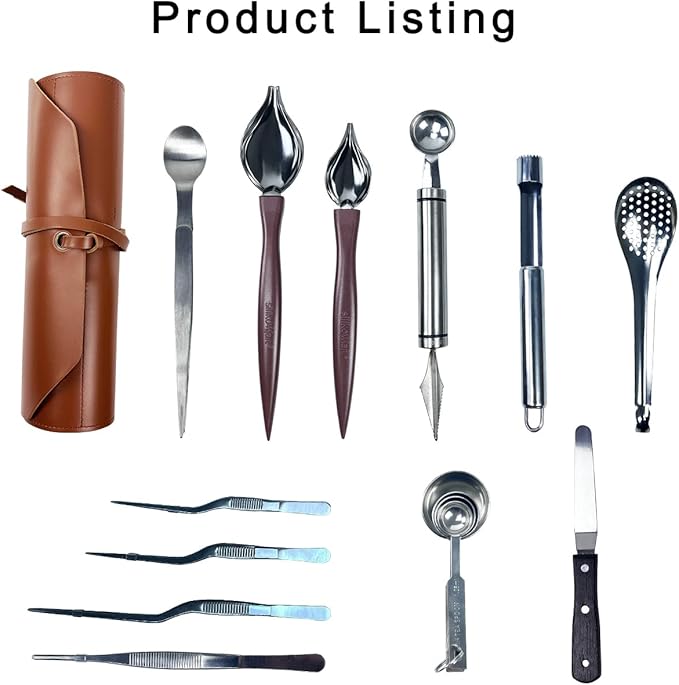 DUEBEL Professional Chef Plating Kit, 12 Piece Culinary Plating Set, Stainless Steel (12 Piece)