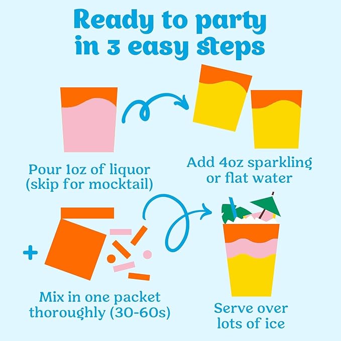 Craftmix Variety Pack, Makes 24 Drinks, Skinny Cocktail Mixers, Mocktails Non-Alcoholic Drinks - Made With Real Fruit - Vegan Low-Carb, Low-Sugar, Non-GMO, Dairy Free, Gluten Free, Easy to Mix