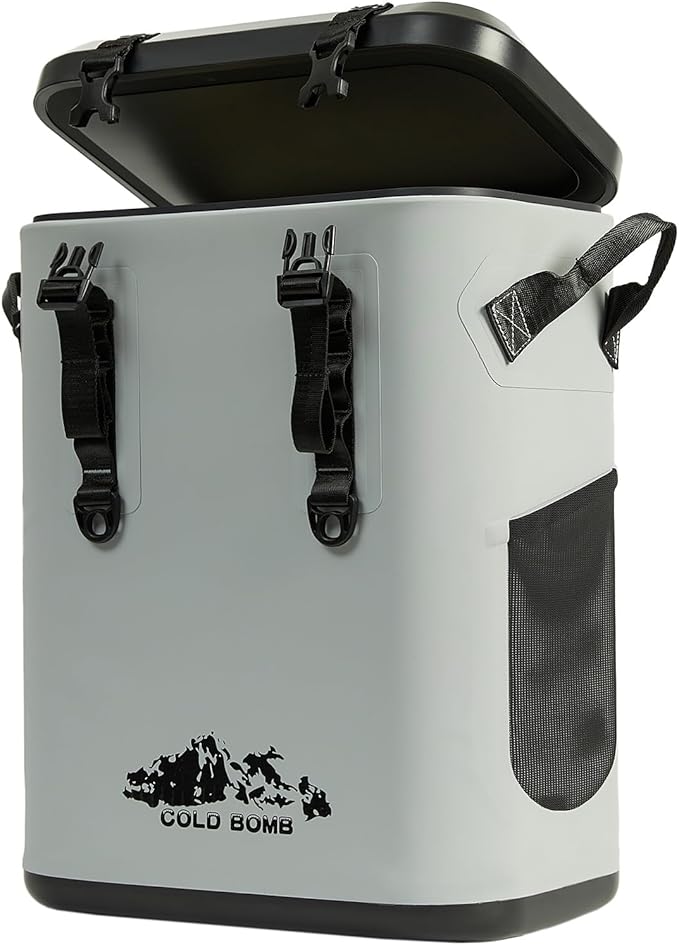 Magnetic Backpack Cooler Bag, Cold Retention Soft Coolers 30 Can Insulated Soft Sided Cooler with Waterproof Bag