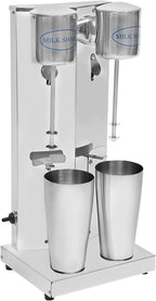 Milkshake Maker Double Head Electric Drink Mixer Commercial Milkshake Blender, 180W Stainless Steel Smoothie Mixer For Making Yogurt, Milk, Cocktails, Smoothies (Double Head，180W)