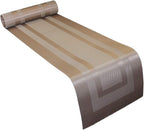 PIGCHCY Placemats with Matching Table Runner,Heat Resistant Vinyl Woven Washable Table mats Sets (6 Placemats+1 Table Runner,Champagne)