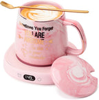 Coffee Mug Warmer & You are Awesome Mug Set, Electric Cup Warmer for Desk, Beverage Warmer with 3 Temperature Setting, 8-Hours Auto Shut Off