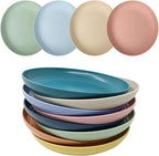 Wheat Straw Plates Lightweight Unbreakable Dinner Dishes Plates Set Dishwasher & Microwave Safe (Large 8 Pack 8')