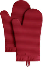 KitchenAid Ribbed Soft Silicone Oven Mitt Set, Smoked Paprika 2 Count