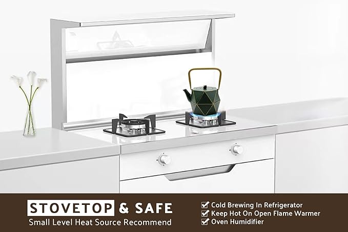 Toptier Mini Tea Kettle, Super Small Palm-sized Teapot, Stovetop Safe Japanese Cast Iron Tea Kettle, Diamond Design Tea Pot with Removable Infuser for Loose Tea, 11 Ounce (325 ml), Dark Green