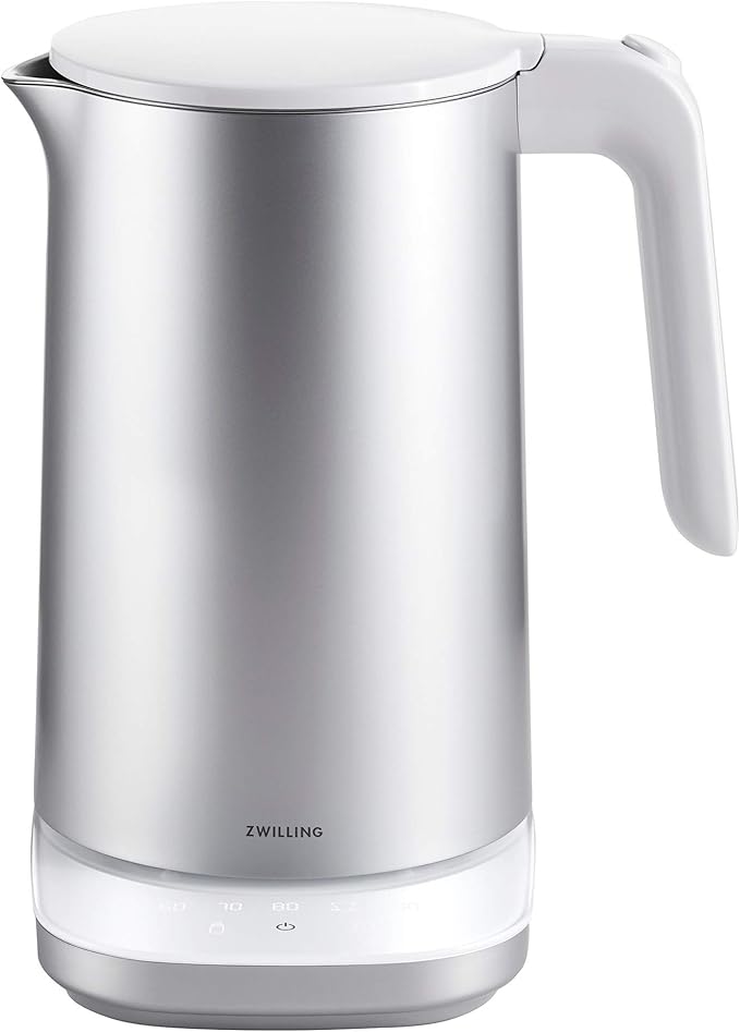 ZWILLING Enfinigy 1.5-Liter Cool Touch Stainless Steel Electric Kettle Pro, Tea Kettle, Silver