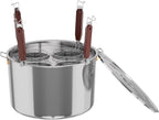 Pasta Pot With Strainer Basket,Large 4 Holes Pasta Pot with Insert for Cooking, Pot With Strainer Lid Stainless Steel for Home Kitchen