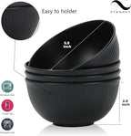 PYRMONT Cereal Bowl Sets of 8 Unbreakable Lightweight 26 OZ Bowls Set Microwave and Dishwasher Safe Wheat Straw Bowls for Soup, Oatmeal, Pasta, and Salad(Black)