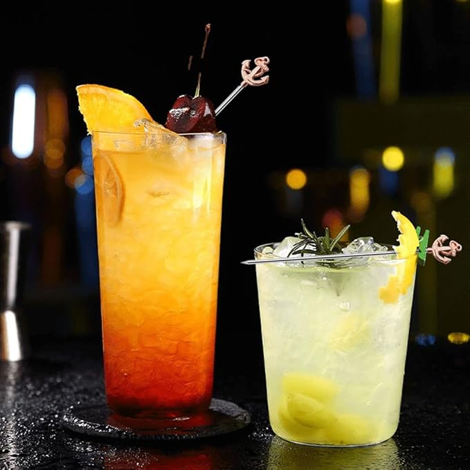 Anchor Cocktail Picks Reusable Stainless Steel Cocktail for Appetizer Olives Sandwiches Cherries Garnish Forks Fruit Skewers Toothpicks 8 pieces