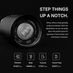 TIMEMORE Burr Coffee Grinder, Portable Electric Grinder with Metal Body, 30 Precise Settings for Espresso to French Press, Low Noise Design, Auto Stop & Clog Protection for Home & Outdoor Use (Black)