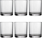 US Acrylic Classic Clear Plastic Reusable Drinking Glasses (Set of 6) 12oz Rocks Cups | BPA-Free Tumblers, Made in USA | Top-Rack Dishwasher Safe