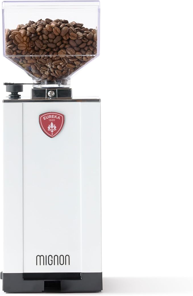 Eureka Mignon Specialita Espresso Grinder | Sound-Insulated | Stepless 55mm Burrs | Touchscreen | White