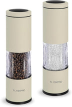 Salt and Pepper Grinder Set with Adjustable Coarseness | Manual Pepper Mill Grinder with Refillable Design | Ceramic Core | Kitchen Essential (2 Packs, Buttercream)