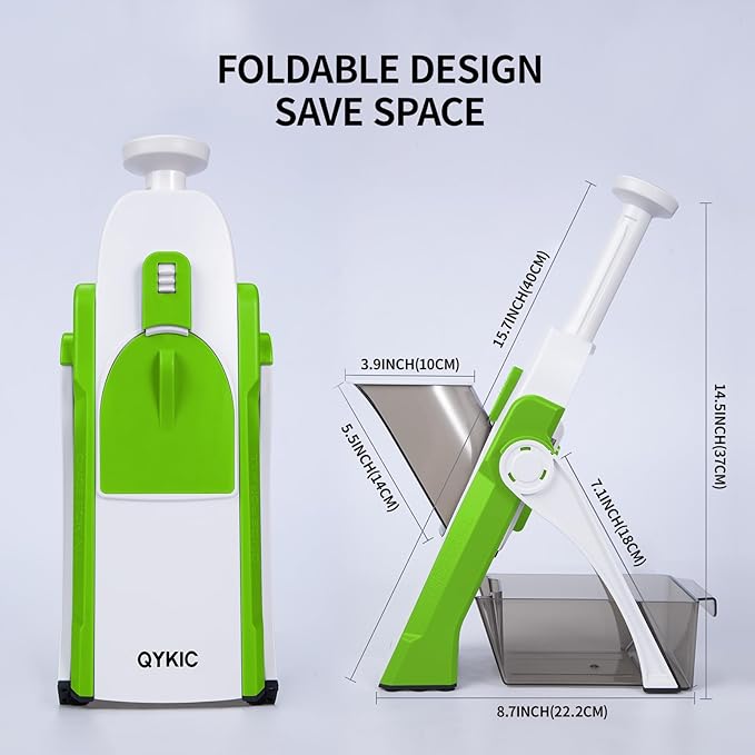 Safe Mandoline Slicer 5 in 1 Vegetable Chopper Food Potato Cutter, Strips Julienne Dicer Adjustable Thickness 0.1-8 mm Kitchen Chopping Artifact Fast Meal Prep