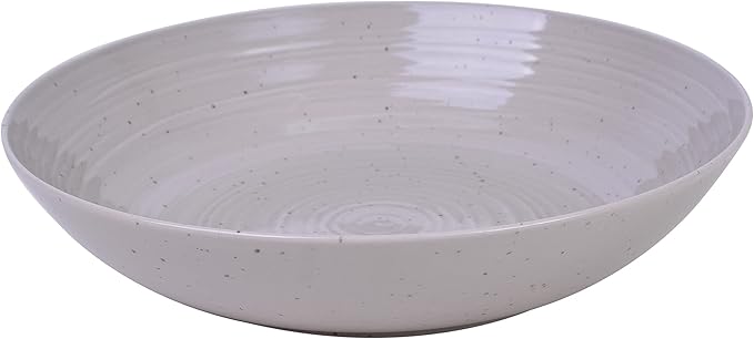 Sango Siterra Artist's Blend Stoneware Pasta Bowls (Set of 4) Multi Assorted Colors– Featuring Soft Gray, Blue, Green, and Ivory, for Everyday Dining & Entertainment, Microwave & Dishwasher Safe