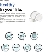 LE TAUCI Dishes Set for 4, Stoneware Plates and Bowls Set, Farmhouse Ceramic Dinnerware, Microwave & Dishwasher Safe, Stackable,12-Piece, White (10" Dinner+8" Salad Plates+6" Bowls)