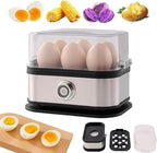 Egg Cooker,2025 New Rapid Egg Cooker 6 Egg Capacity, Soft, Medium, Hard Boiled, Poacher, Stainless Steel Electric Eggs Cooker,Or Hard-Boiled Eggs, Rapid Cook Time, Auto Shut-Off & Boil-Dry Protection