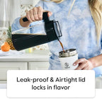 Takeya Tritan Cold Brew Coffee Maker - Airtight Pitcher with Leak-Free Lid - BPA-Free Cold Brew Maker with Silicone Handle - Dishwasher-Safe Pitcher for Homemade Cold Brew - 1 Quart, White