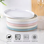 AmorArc Ceramic Dinnerware Set for 4 | Handpainted Stoneware Plates and Bowls with Rustic unglazed terracotta | Scratch Resistant, Dishwasher & Microwave Safe Dishes Sets- 12-Pcs Colorful