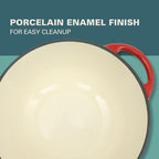 Gibson Home Addlestone 2.65 Quart Round Enamel Cast Iron Dutch Oven Pot With Lid & Dual Handles - Gradient Red