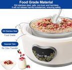 Abnaok 36 Hour Yogurt Maker,1.2L Automatic Digital Yoghurt Maker Machine,Lcd Display with Constant Temperature,Multi-Function Probiotic Yogurt Maker