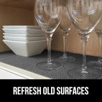 GORILLA GRIP powerGRIP Drawer Shelf and Cabinet Liner, Thick Strong Hold, Non-Adhesive Liners Protect Kitchen Cabinets and Cupboard, Bathroom Drawers, Easy Install, Breathable Mat, 20" x10', Charcoal