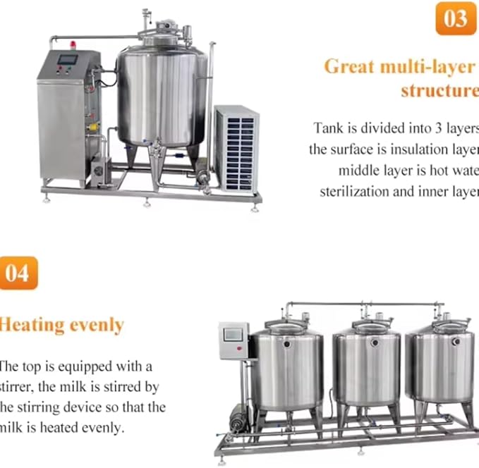Commercial Yogurt Maker Machine with Milk Pasteurizer & Cooler，Dairy Equipment for Milk Cooling, Pasteurization, Yogurt Fermentation，Fits Dairy Farms, Milk Collection Stations, Food Factories