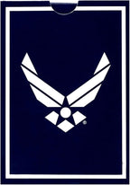 Air Force Flask & Card Gift Set - Leather-Wrapped USAF Flask with Rank Playing Cards | Disabled Vet Owned Business