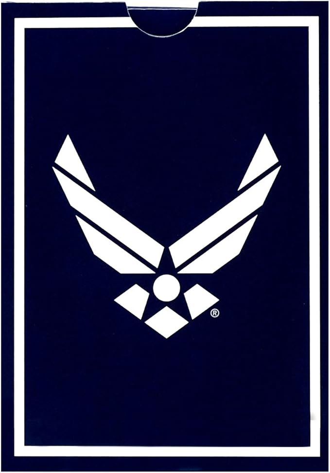 Air Force Flask & Card Gift Set - Leather-Wrapped USAF Flask with Rank Playing Cards | Disabled Vet Owned Business