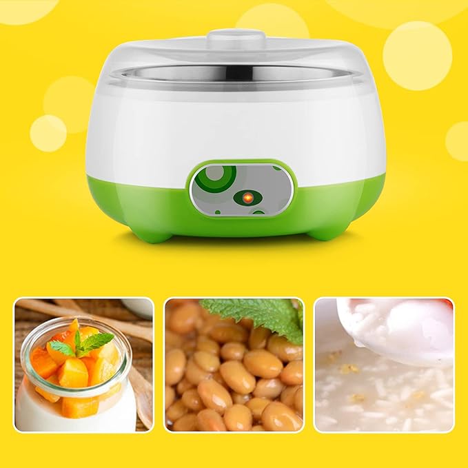 Yogurt Maker 15W Electric Compact Greek Yogurt Maker Machine with Stainless Steel Inner Pot 1L/33.81oz Capacity for Home Use to Making Yogurt,Cheese,Natto,Rice Wine