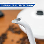 Bonavita Cosmopolitan 1.0L Gooseneck Electric Kettle, Stainless Steel Water Boiler for Coffee Brew and Tea Precise Pour Control, 6 Preset Temps, Glass Touch Panel, 1200W Fast Boil, White