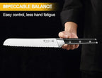 Bread Knife：8 Inch Ultra Sharp Bread Serrated Knife, High Carbon Stainless Steel Bread Knife for Homemade Bread, Full Tang Cuts Cleanly for Efficient Slicing Sourdough Bread, Bagels, Cake