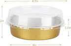 Beasea Disposable Pie Tins 4 Inch, 50 Pack Mini Tart Pans with Lids, 8 Oz Golden Aluminum Pie Pan Tin Tart Pans Round Oven Baking Mini Cake Pan for Pie Tart Quiche