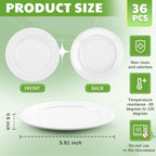 Vesici 36 Pieces Melamine Appetizer Plates 5.91 Inch Melamine Dessert Plates Small White Round Lightweight Saucers Serving Dish Catering for Appetizer Snacks Dinner Wedding Party
