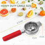 Lemon Squeezer Stainless Steel Citrus Juice Press Squeezer for Lemons and Limes with Silicone Handles Manual Juicer