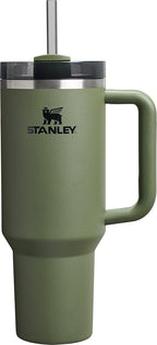 Stanley Quencher H2.0 Tumbler with Handle and Straw 40 oz | Flowstate 3-Position Lid | Cup Holder Compatible for Travel | Insulated Stainless Steel Cup | BPA-Free | Dried Pine
