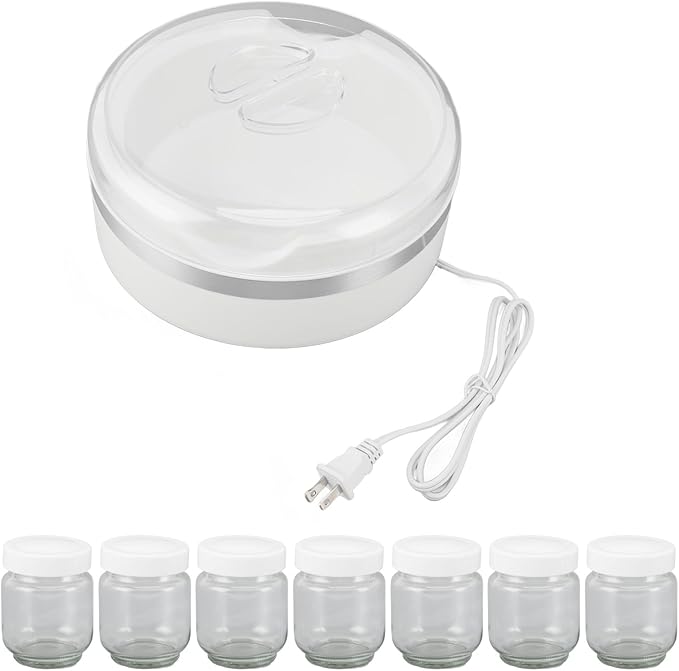 Yogurt Maker, Electric Yogurt Maker Machine with 7 Glass Jars, Automatic Greek Yogurt Machine with Temperature Control & Time Control for Home Use, Homemade Yogurt is Easy to Use
