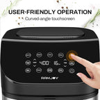 Air Fryer 6.8 Quarts, 10-in-1 Functions, Air Fry, Roast, Bake, Broil, Dehydrate, Large & Compact Air Fryers, Nonstick & Dishwasher-Safe Airfryer Basket, Stainless Steel Air Fryer, Easy to Use