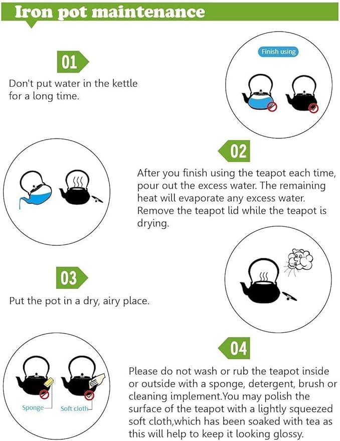 Japanese Tea Kettle Cast Iron Teapot, Teapot Infuser Strainer Set Chinese Black with Gold Wave Pattern with Stainless Steel Filter 30oz/0.9L