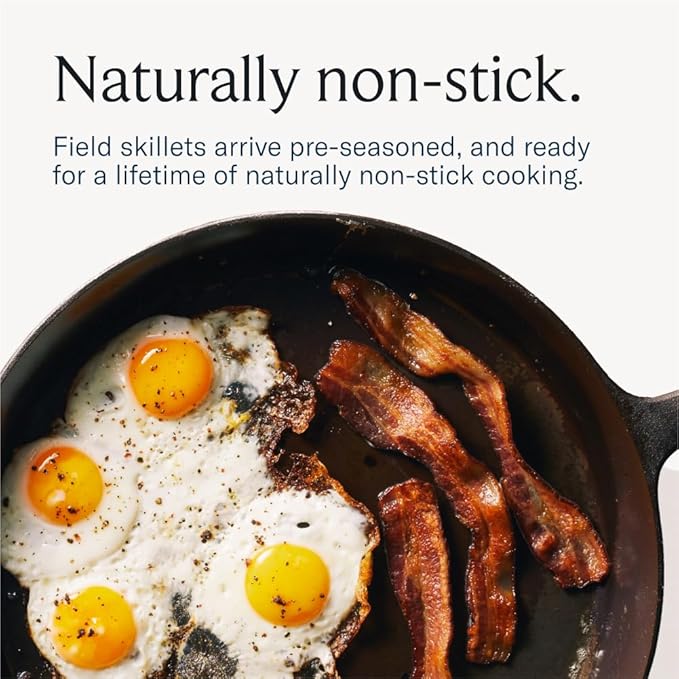 Field Company 6.75-Inch Cast Iron Skillet – Pre-Seasoned Small Frying Pan for Eggs, Single Servings & Everyday Prep, Lighter & Easy to Handle, Smooth, Made in USA (No.4, 1 Serving)