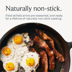 Field Company 6.75-Inch Cast Iron Skillet – Pre-Seasoned Small Frying Pan for Eggs, Single Servings & Everyday Prep, Lighter & Easy to Handle, Smooth, Made in USA (No.4, 1 Serving)